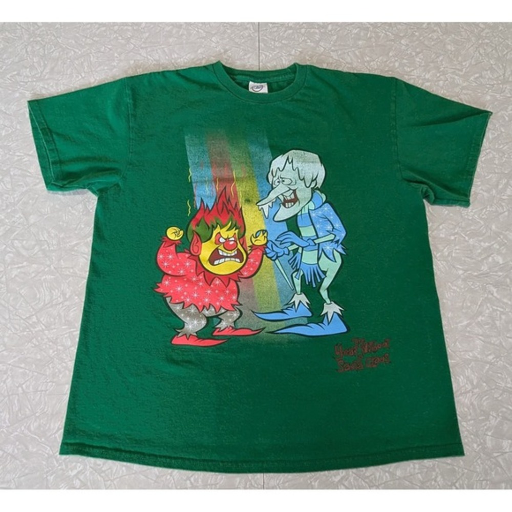 Adult Large Heat/Snow Miser Green T-Shirt The‎ Year Without Santa Clause